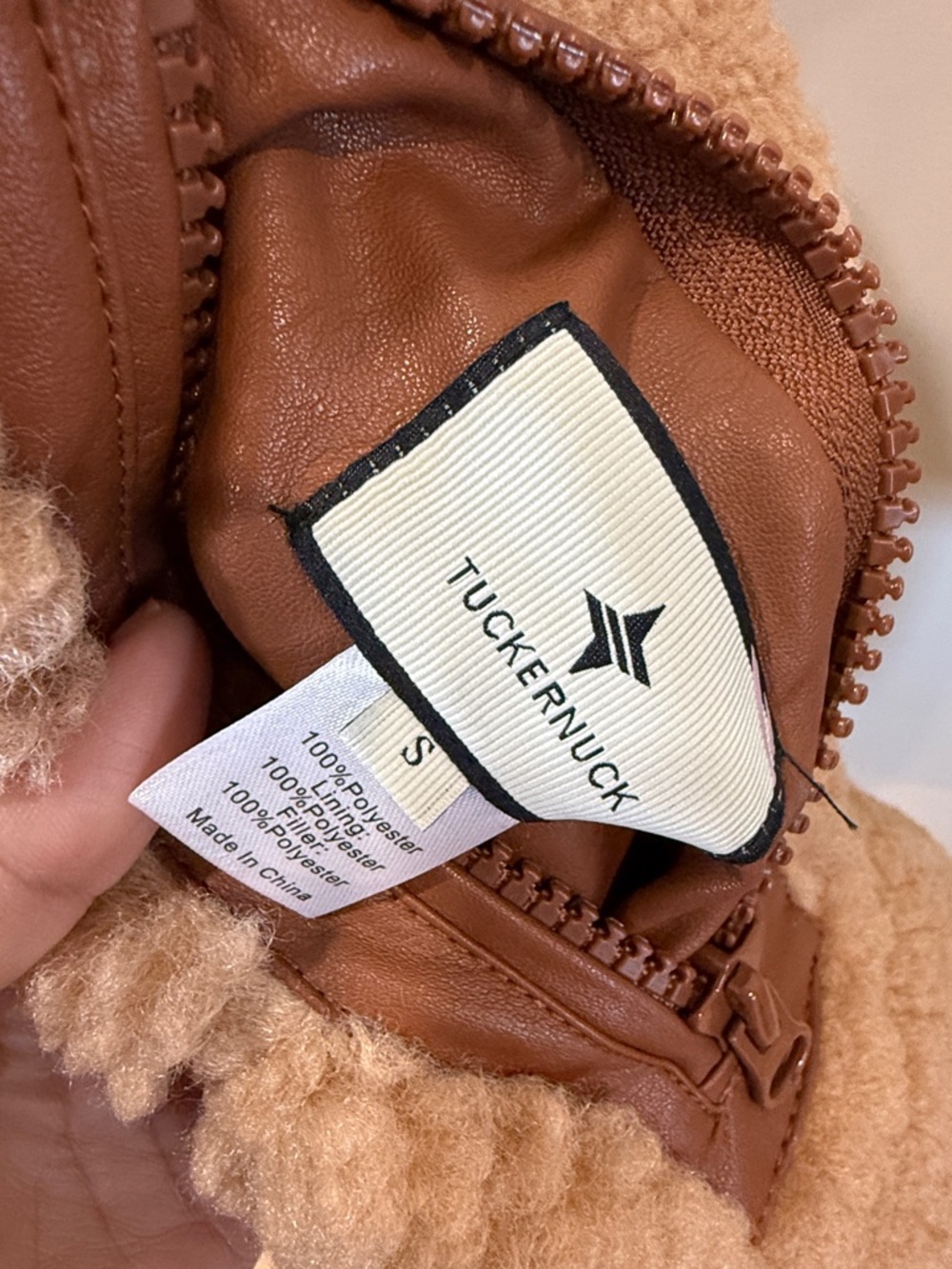 Tuckernuck camel leather and shearling reversible Beckham vest - Picture 5 of 11